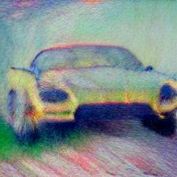 generated: a painting of a sport car in the style of Monet #3